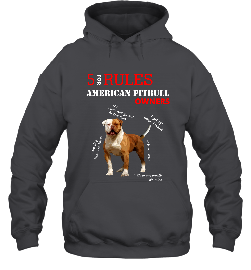 5 For Rules American Pitbull Owners Shirt Hoodie Dark Heather