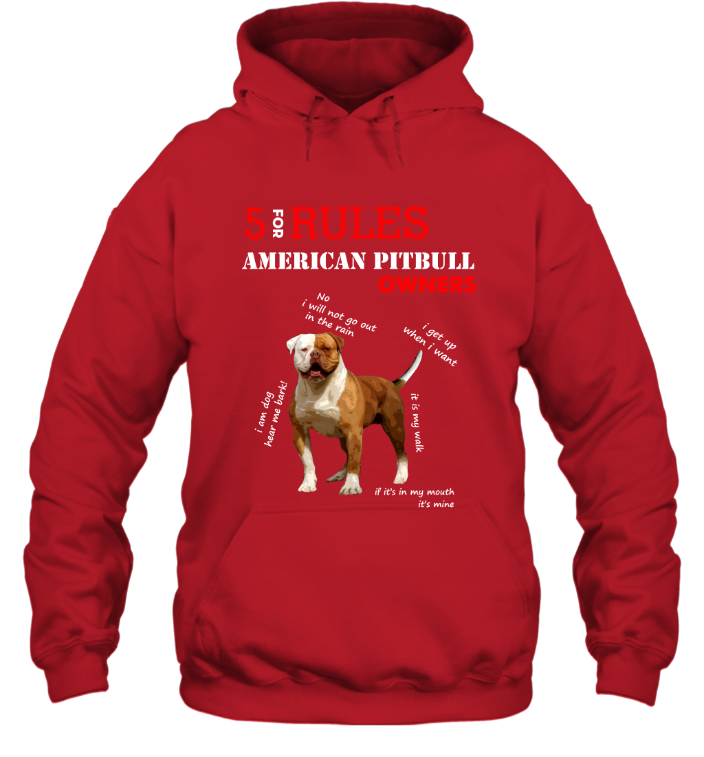 5 For Rules American Pitbull Owners Shirt Hoodie Red