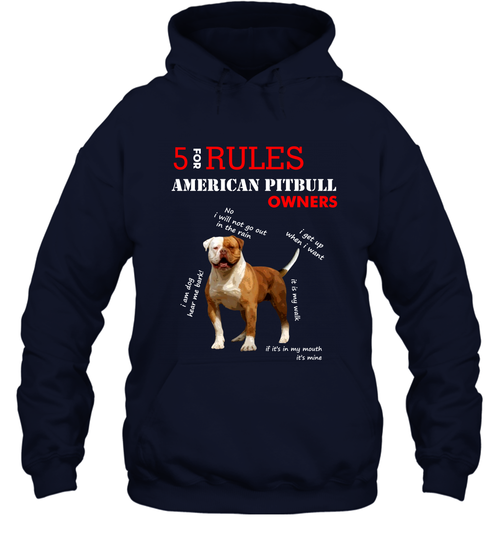 5 For Rules American Pitbull Owners Shirt Hoodie Navy