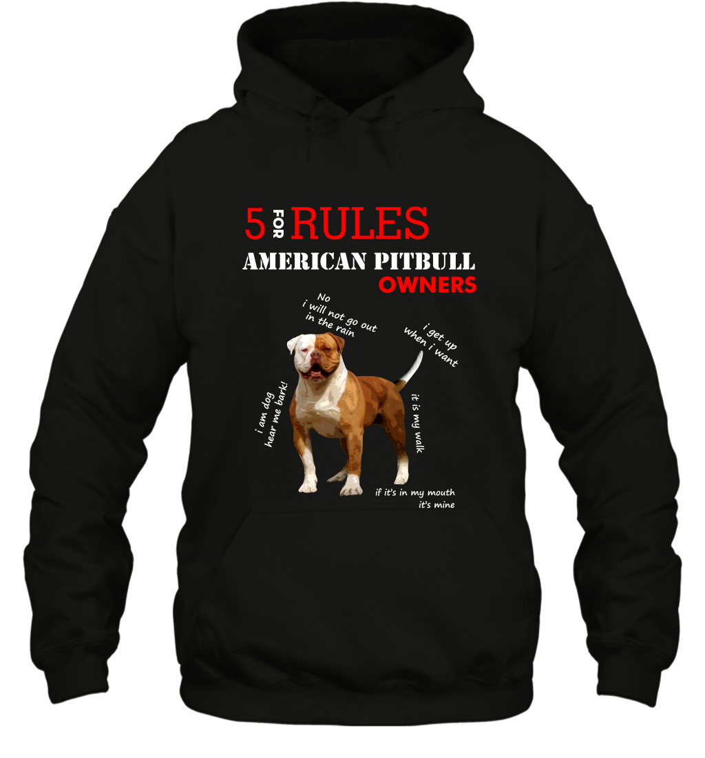 5 For Rules American Pitbull Owners Shirt Hoodie Black