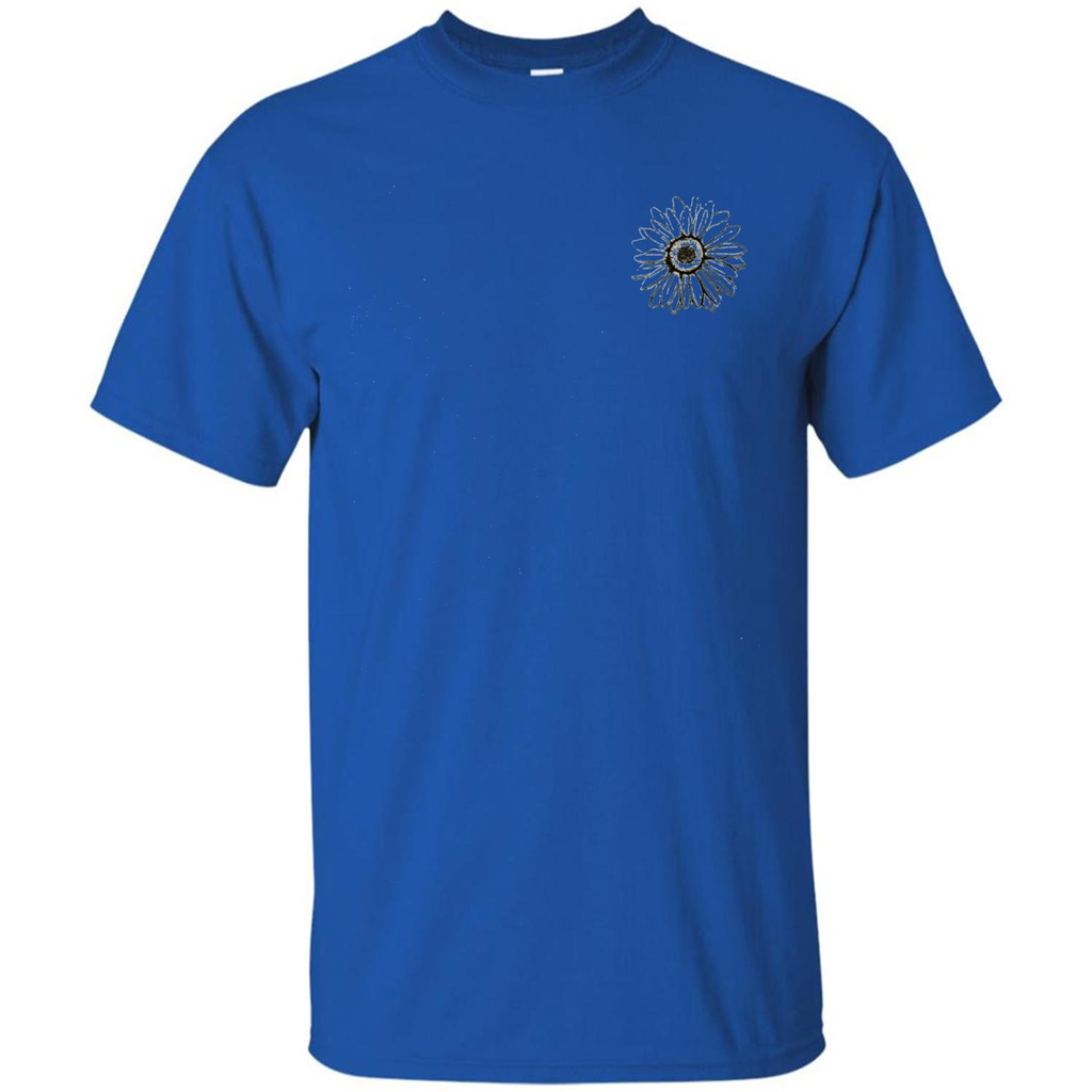 Daisy Flower Sketch Art T-shirt Royal