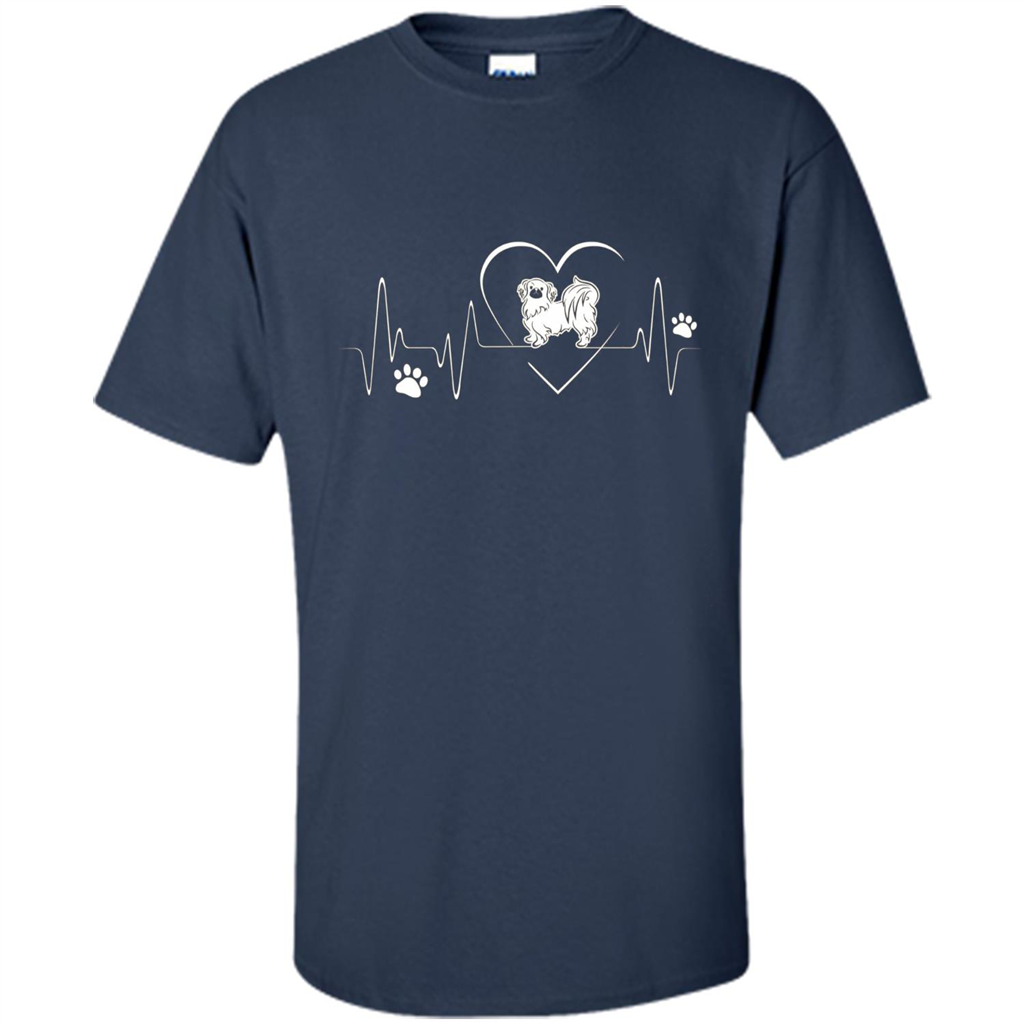 Pekehund T-shirt Pekehund Heart Beat T-shirt Navy