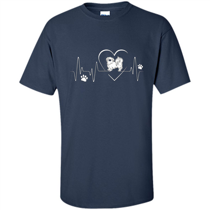 Pekehund T-shirt Pekehund Heart Beat T-shirt Navy