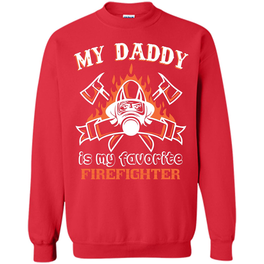 Firefighter daddy T-shirt My Daddy Is My Favorite Firefighter Red
