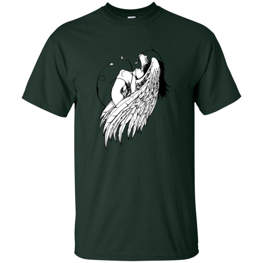 Angel T-shirt Angel Wings Forest Green