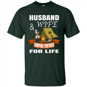 Camping Family T-shirt Husband And Wife Camping Partners For LIfe