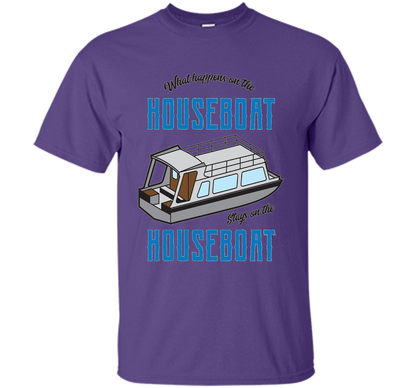What Happens On The Houseboat Shirt | Lake Captain T-Shirt cool shirt Purple