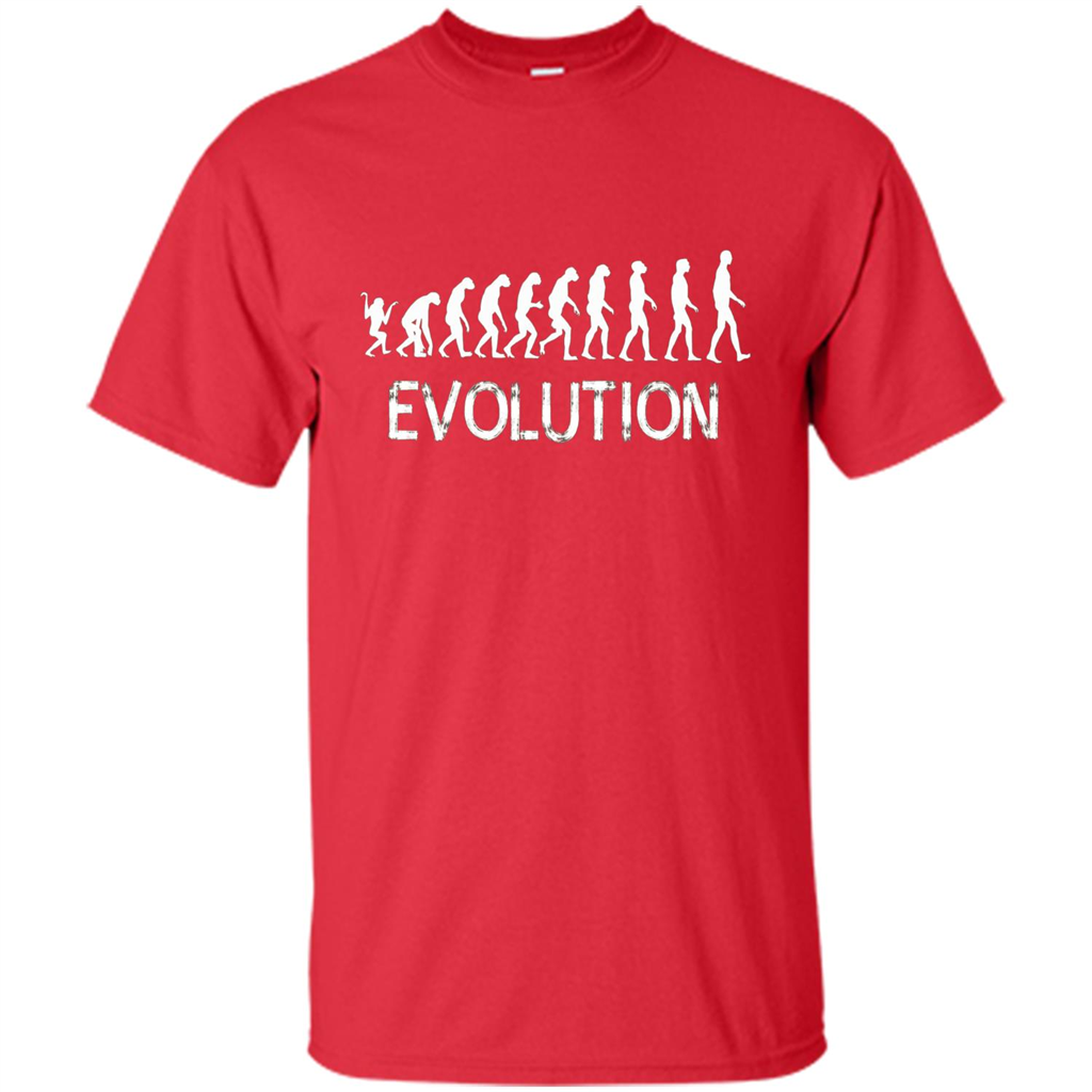 Evolution Biology Monkey To Human T-Shirt Red