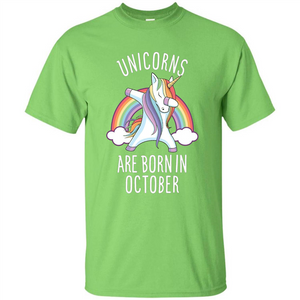 October Birthday T-shirt Unicorns Are Born In October Dabbing