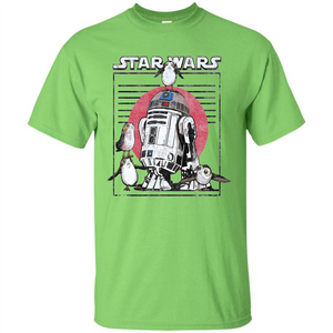 Movie T-shirt Last Jedi Flock Of Porgs Surround R2-D2 T-shirt