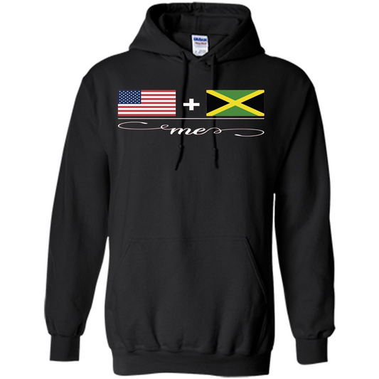 American + Jamaican = Me USA and Jamaica Flags T-shirt Black