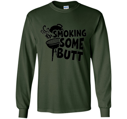 Funny Smoke Some Butt BBQ Barbeque Grilling T-Shirt shirt Forest Green