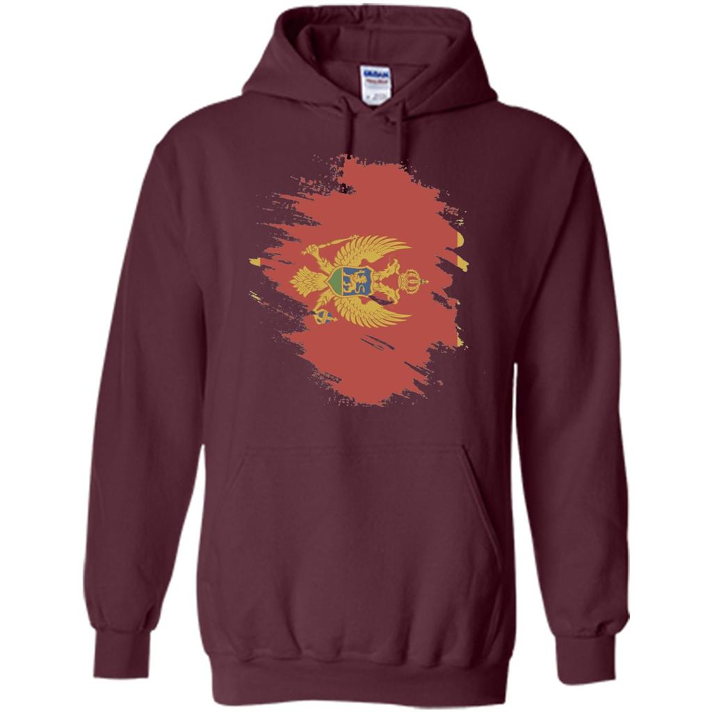 Flag of Montenegro T-shirt National Montenegrin Maroon