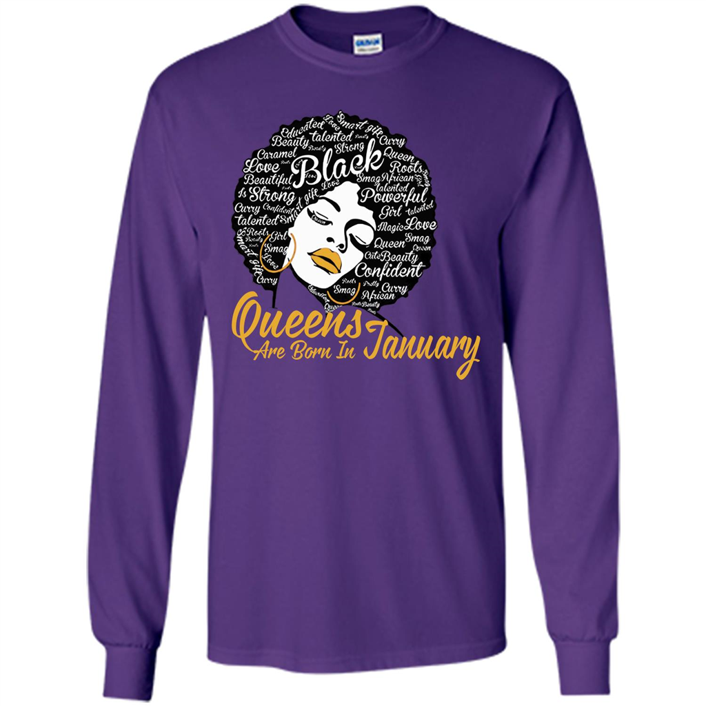 Queen Are Born In January T-shirt Purple