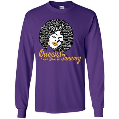 Queen Are Born In January T-shirt Purple