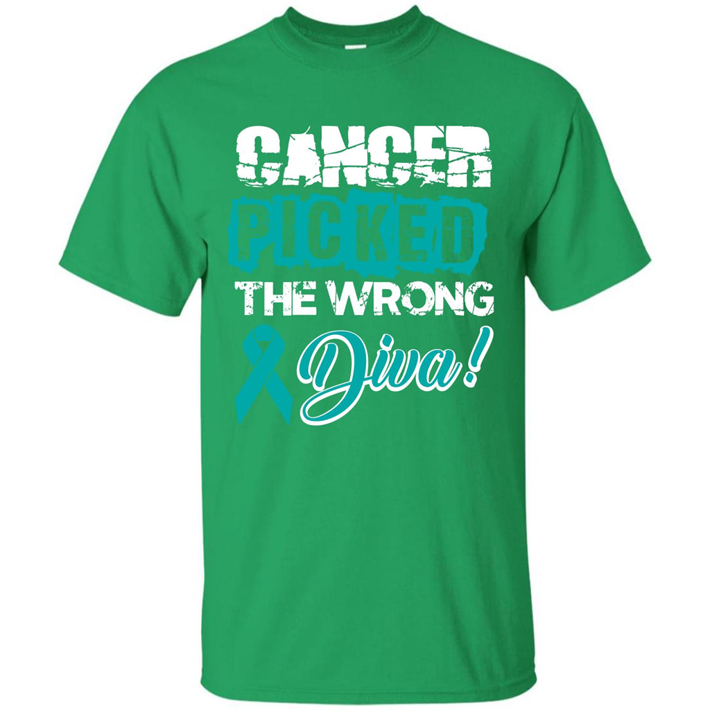 Cancer Awareness T-shirt Cancer Picked The Wrong Diva T-shirt Irish Green