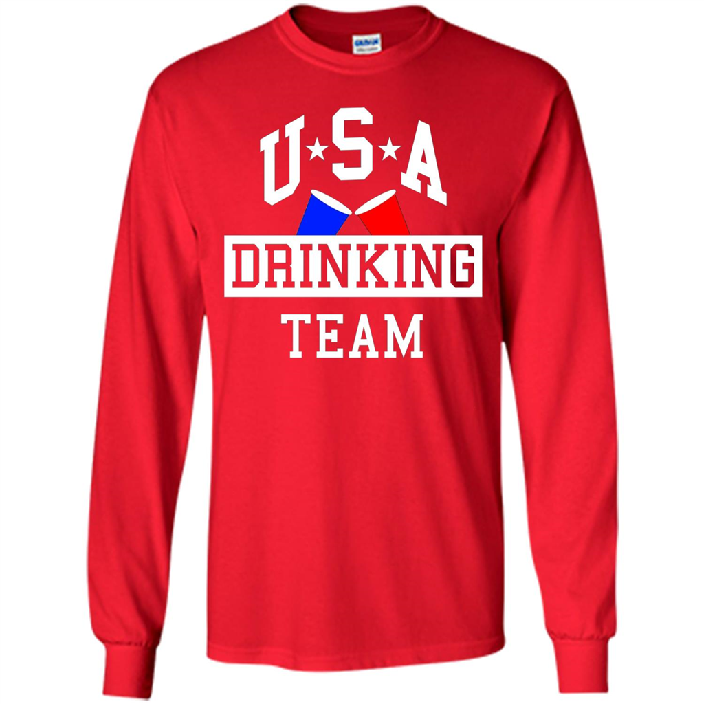 Independence Day T-shirt USA Drinking Team Red