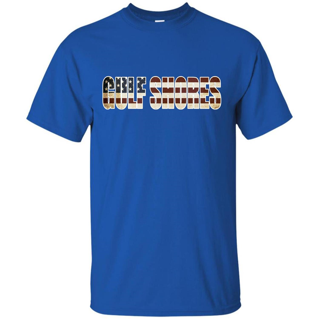 American T-shirt Straight Outta Gulf Shores US Flag Patriotic T-shirt Royal