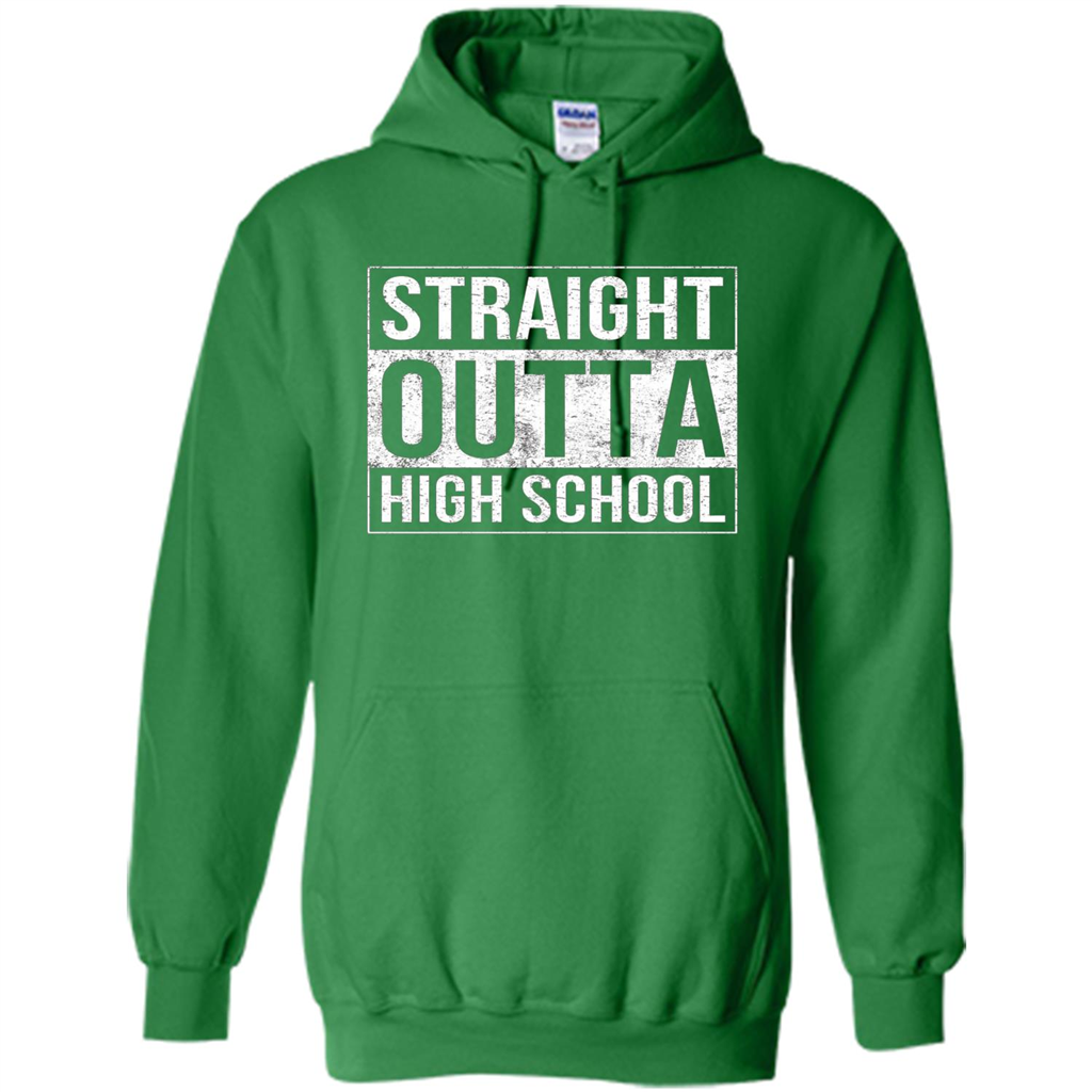 Funny High School Graduation T-shirt Straight Outta High School Irish Green