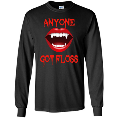 Anyone Got Floss Halloween Vampire T Shirt Scary Dental Fun Orange