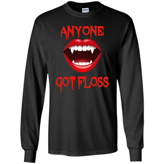 Anyone Got Floss Halloween Vampire T Shirt Scary Dental Fun Orange