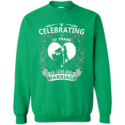 Celebrating 10 Years Wedding Anniversary Tshirt Irish Green