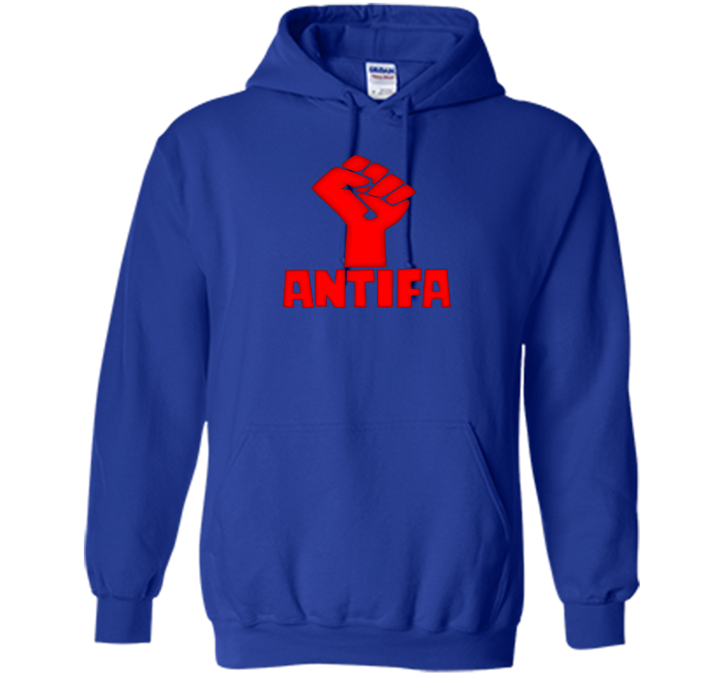 AntiFa Fist On Black T-shirt Royal