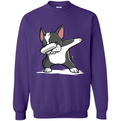 Dabbing Boston Terrier Dog T-Shirt Dab Dance T-shirt Purple