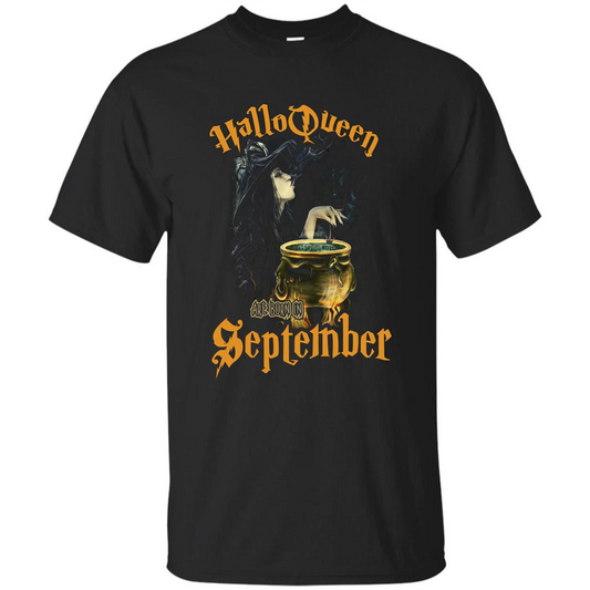 HalloQueen Are Born In September T-shirt Black