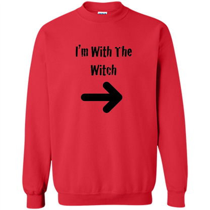 Halloween Couples Costume T-shirt I'm With The Witch Red