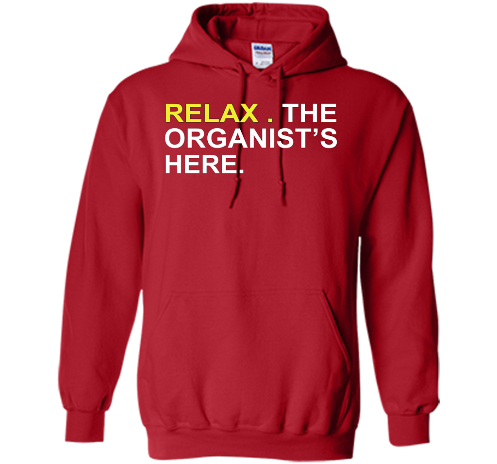 Relax The Organist's Here T-shirt Red