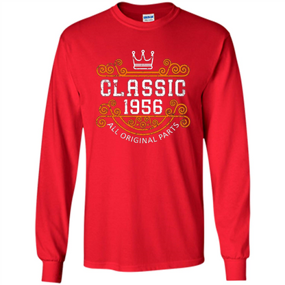 Birthday Gift Classic 1956 All Original Parts T-shirt Red