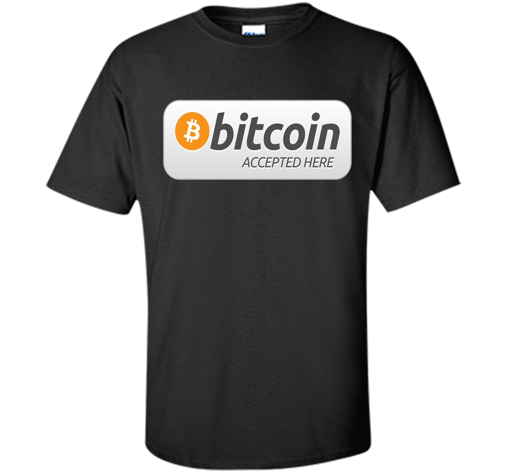 Bitcoin Accepted Here BTC Cryptocurrency T-shirt Black