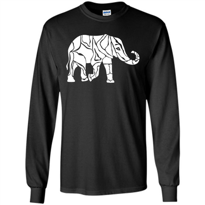 Elephant T-shirt Abstract Elephant Design T-Shirt Black