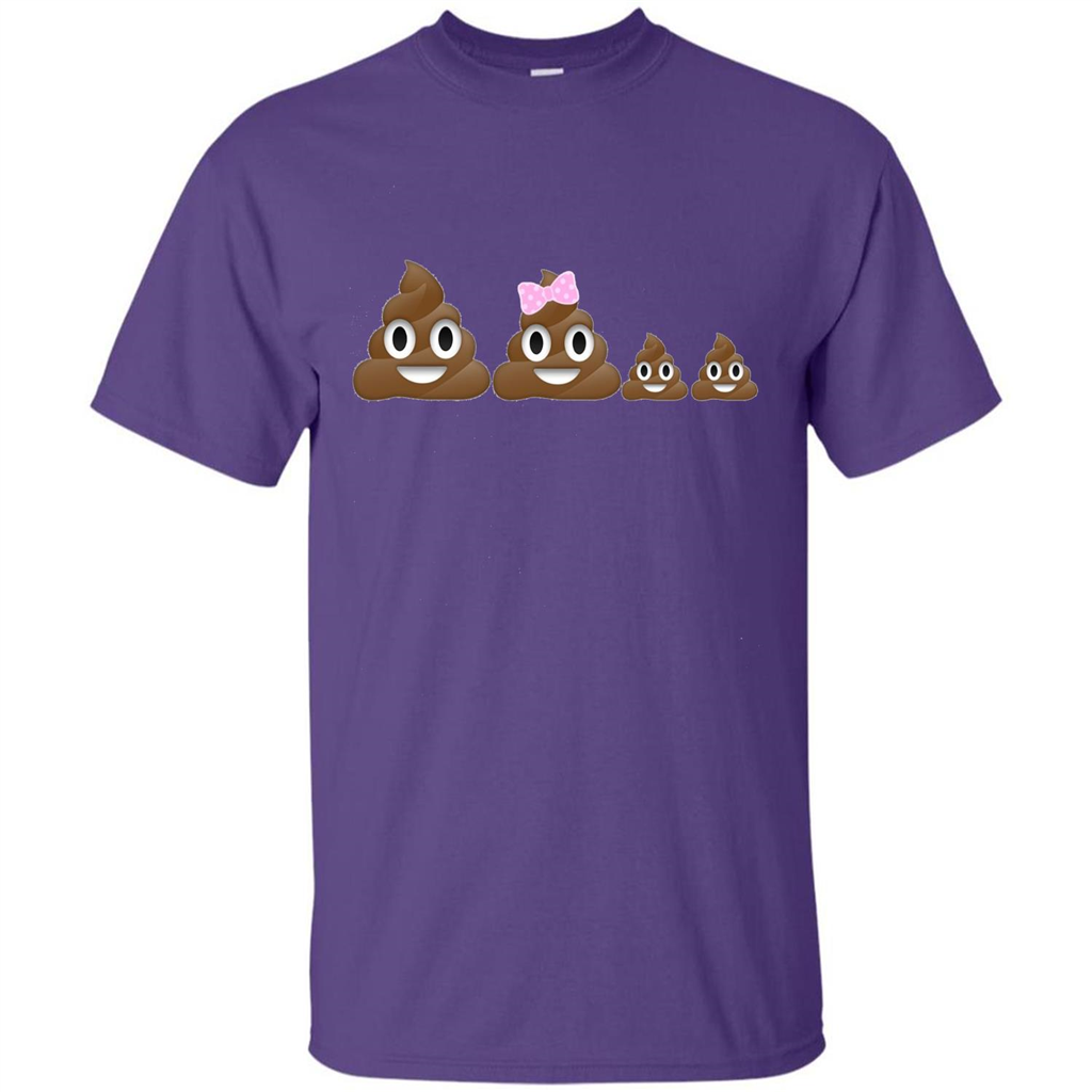 Poop Family Emoji Emoticon Smiley T-shirt Purple