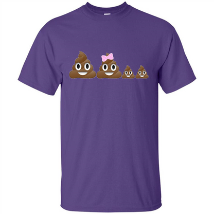 Poop Family Emoji Emoticon Smiley T-shirt Purple