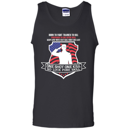 Military T-shirt Born To Fight Trained To Kill Black