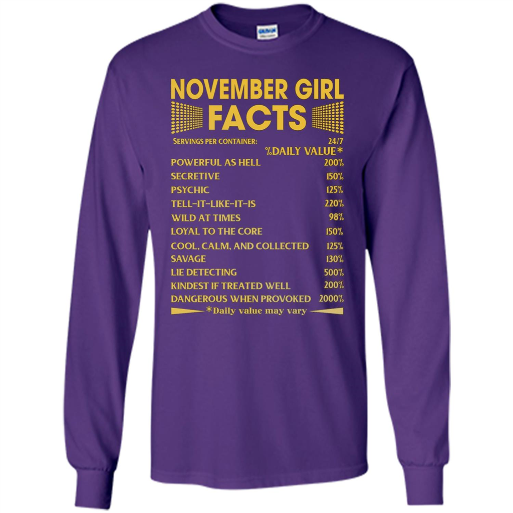 November Girl Facts T-shirt Birthday Gift T-shirt Purple