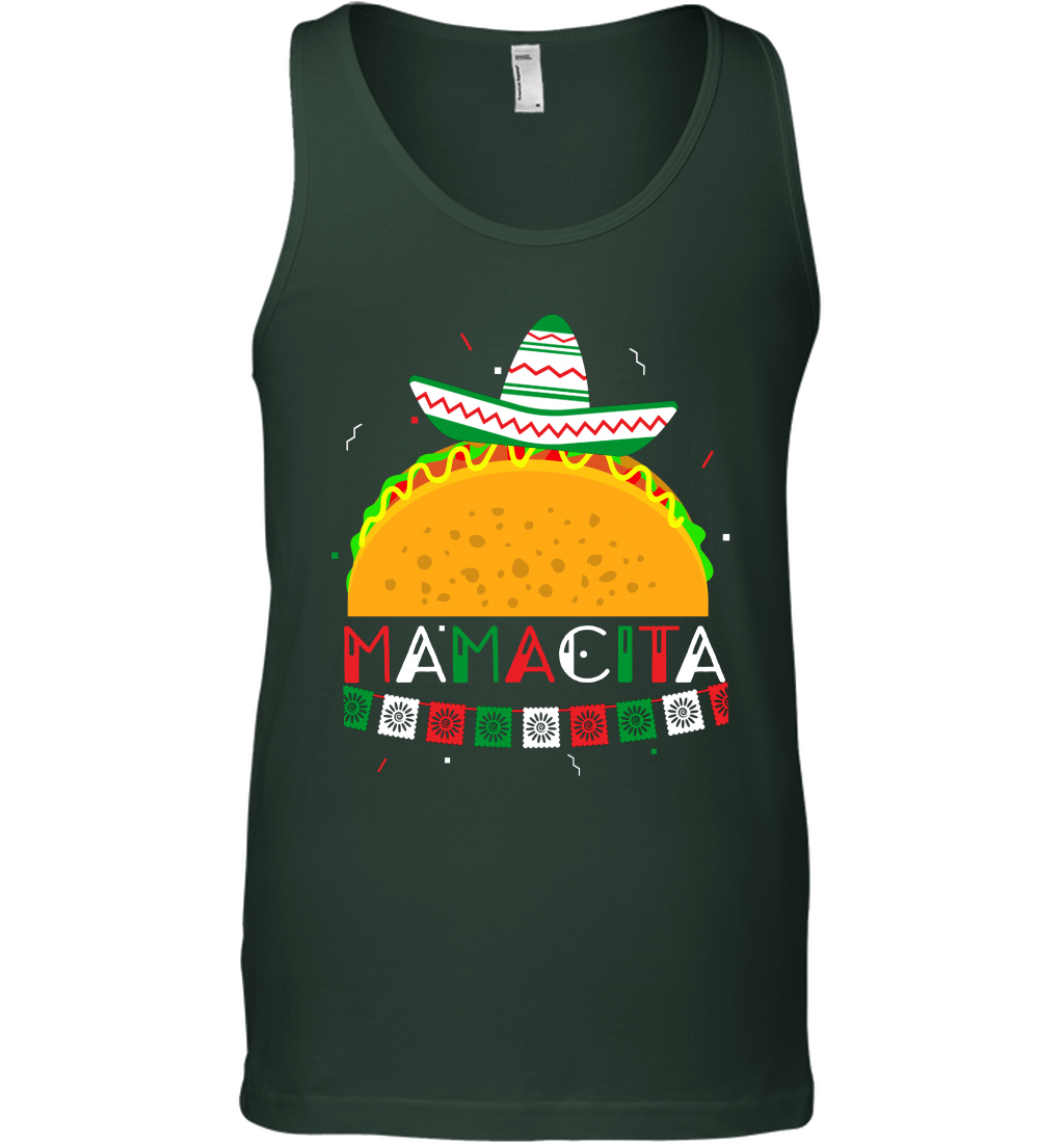 Mamacita Taco Tacos Mexican Cactus Cinco De Mayo Shirt Tank Top Tank Top Forest Green