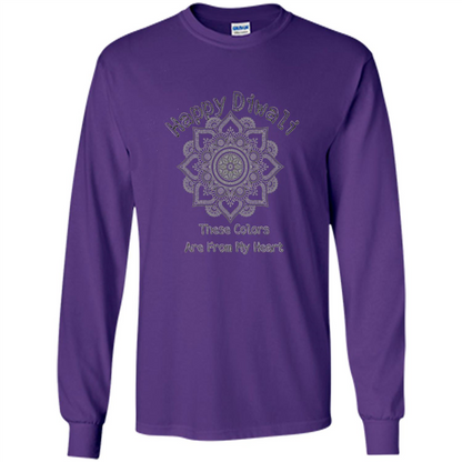 Happy Diwali These Colors Are From My Heart T-shirt Purple