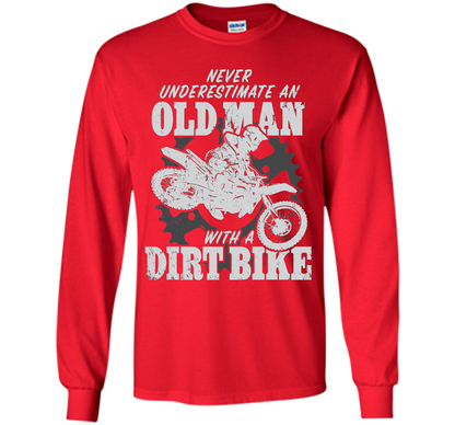 Never Underestimate an Old Man with a Dirt Bike t-shirt MX cool shirt Red