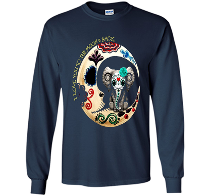 Elephant I Love You To The Moon Back T-shirt Navy