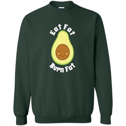 Eat Fat Burn Fat Avocado T-shirt Forest Green