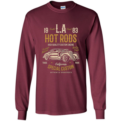 L.A. Hot Rods Classic Car T-shirt T-shirt Maroon