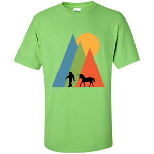 Bigfoot Unicorn Mountain and Sun T-Shirt