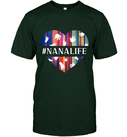 Hash Tag Nana Life Grandmom Shirt T-Shirt Forest Green