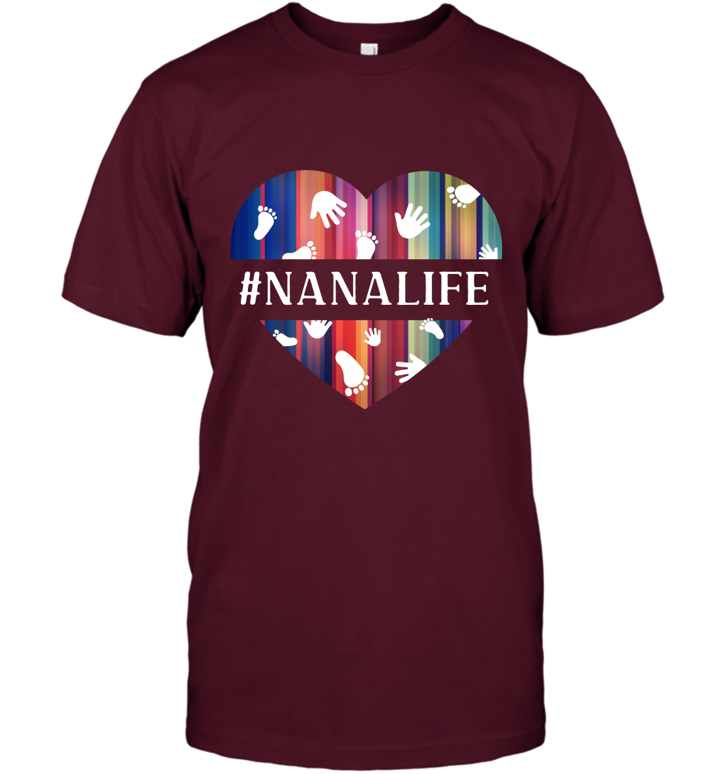 Hash Tag Nana Life Grandmom Shirt T-Shirt Maroon