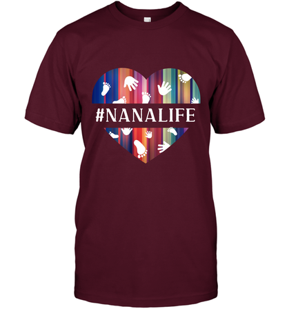 Hash Tag Nana Life Grandmom Shirt T-Shirt Maroon
