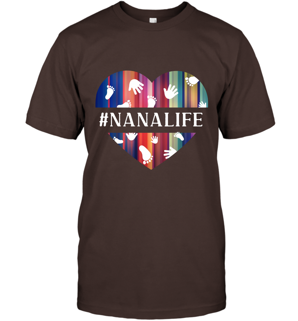 Hash Tag Nana Life Grandmom Shirt T-Shirt Dark Chocolate