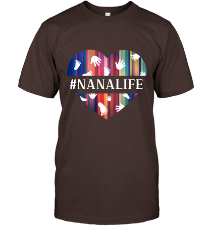 Hash Tag Nana Life Grandmom Shirt T-Shirt Dark Chocolate